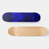 Blauw roos persoonlijk skateboard (Horizontaal)