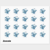  Blauw Roos & Pioen Bloemen Stickers / Zeehonden (Vel)