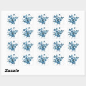  Blauw Roos & Pioen Bloemen Stickers / Zeehonden (Vel)