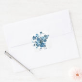  Blauw Roos & Pioen Bloemen Stickers / Zeehonden (Envelop)