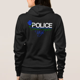 Blauw Roos POLITIEK WIFE Zip/Geboste vlooienvesten Hoodie