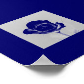 Blauw Roos Poster (Hoek)