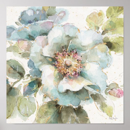 Blauw Roos Poster (Voorkant)