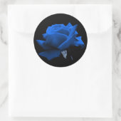 Blauw Roos Ronde Sticker (Tas)