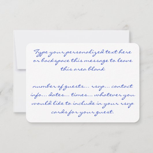 Blauw Roos RSVP Kaarten Roos op maat (Achterkant)