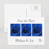 Blauw Roos Save the Date Briefkaarten (Voorkant / Achterkant)