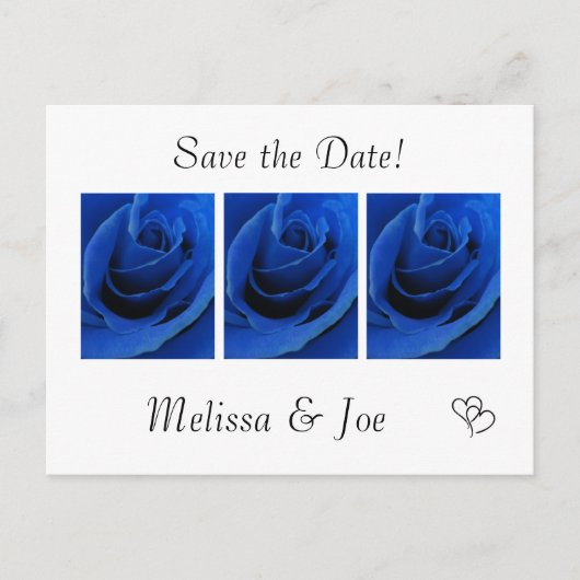 Blauw Roos Save the Date Briefkaarten (Voorkant)
