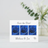 Blauw Roos Save the Date Briefkaarten (Staand voorkant)