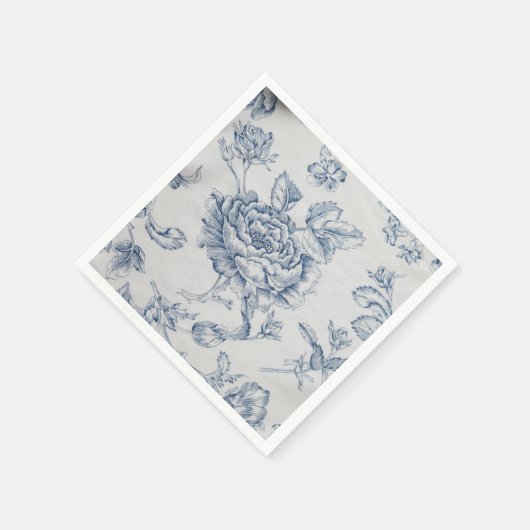  blauw roos servet (Hoek)