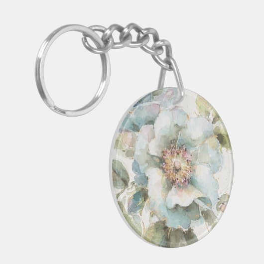 Blauw Roos Sleutelhanger (Voorkant Links)