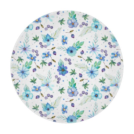 Blauw roos snijplank (Voorkant)