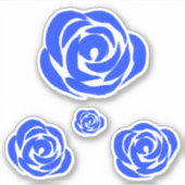Blauw Roos Sticker Set (Voorkant)