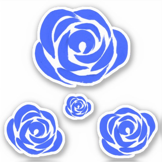 Blauw Roos Sticker Set (Voorkant)