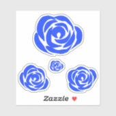 Blauw Roos Sticker Set (Vel)