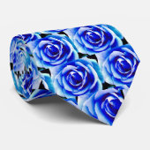Blauw Roos_ Stropdas (Opgerold)