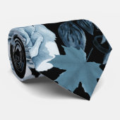 Blauw roos stropdas (Opgerold)