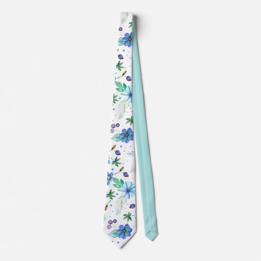 Blauw roos stropdas (Voorkant)