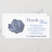  blauw Roos Sympathie Hartelijk dank Bedankkaart (Voorkant / Achterkant)