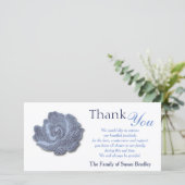  blauw Roos Sympathie Hartelijk dank Bedankkaart (Staand voorkant)