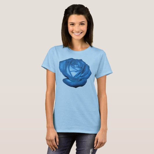 blauw roos t-shirt (Voorkant volledig)