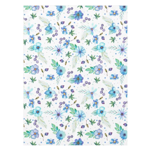 Blauw roos tafelkleed (Voorkant)