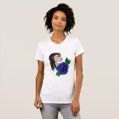 blauw roos tattoo t-shirt (Voorkant volledig)