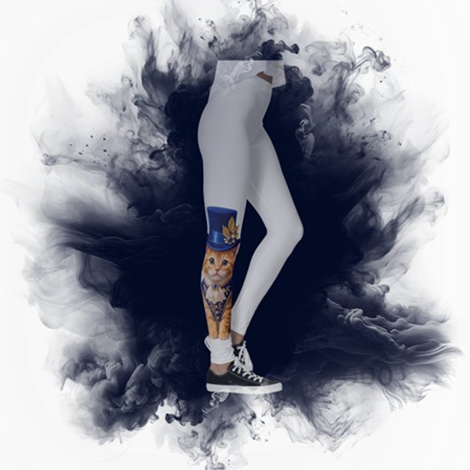 Blauw Roos Top‑Hat Kat leggings