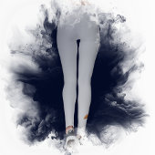Blauw Roos Top‑Hat Kat leggings
