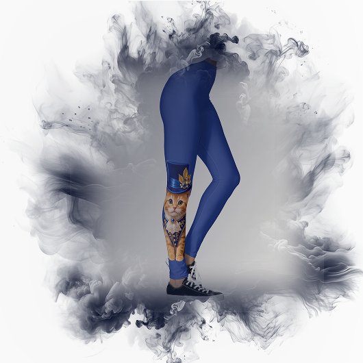 Blauw Roos Top‑Hat Kat leggings