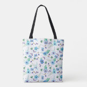 Blauw roos tote bag (Achterkant)