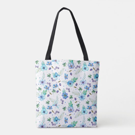 Blauw roos tote bag (Achterkant)