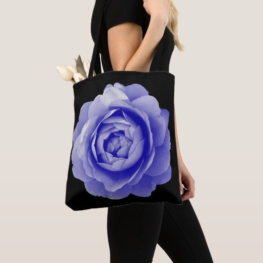 Blauw roos tote bag (Dichtbij)