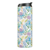 Blauw roos tuinfles thermosbeker (Gedraaid links)
