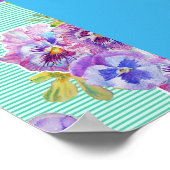 Blauw Roos van boedgie Ventilator Aqua Poster (Hoek)