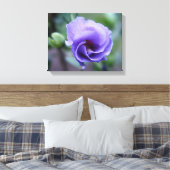 Blauw Roos van Sharon 14 x 11 Canvas afdrukken (Insitu (Slaapkamer))