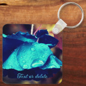 Blauw Roos ventilator Abstract aangepast Sleutelhanger (Achterkant)