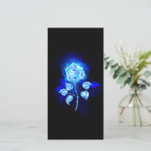 Blauw Roos verbranden Aankondiging (Staand voorkant)