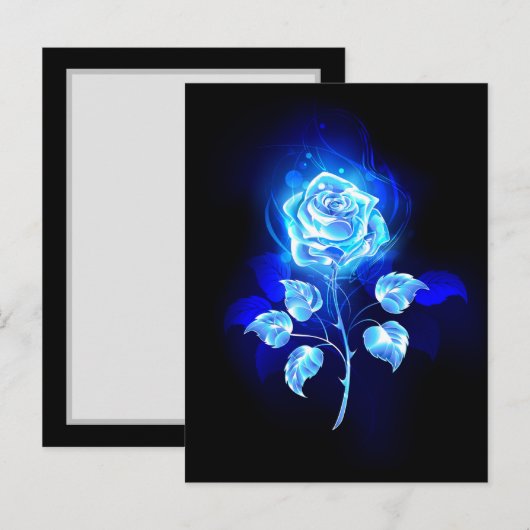 Blauw Roos verbranden Advieskaart (Voorkant / Achterkant)