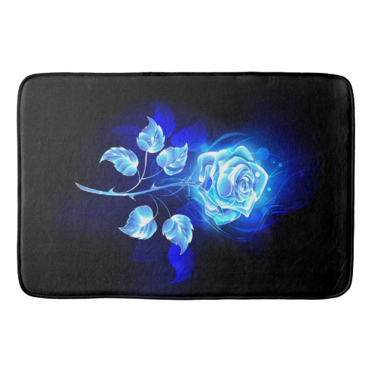 Blauw Roos verbranden Badmat (Voorkant)