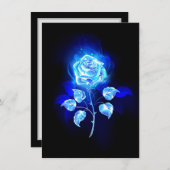 Blauw Roos verbranden Bedankkaart (Voorkant / Achterkant)