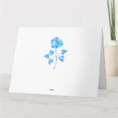 Blauw Roos verbranden Bedankkaart (Achterkant)