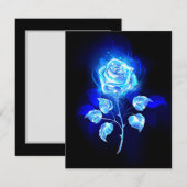 Blauw Roos verbranden Bedankkaart (Voorkant / Achterkant)