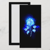 Blauw Roos verbranden Bedankkaart (Voorkant / Achterkant)