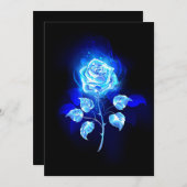 Blauw Roos verbranden Bedankkaart (Voorkant / Achterkant)