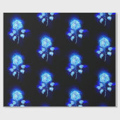 Blauw Roos verbranden Cadeaupapier (Vlak)
