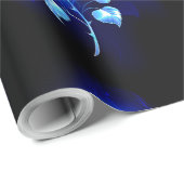 Blauw Roos verbranden Cadeaupapier (Rol Hoek)