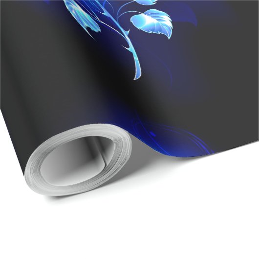 Blauw Roos verbranden Cadeaupapier (Rol Hoek)