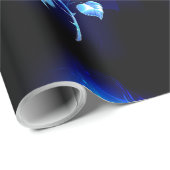 Blauw Roos verbranden Cadeaupapier (Rol Hoek)