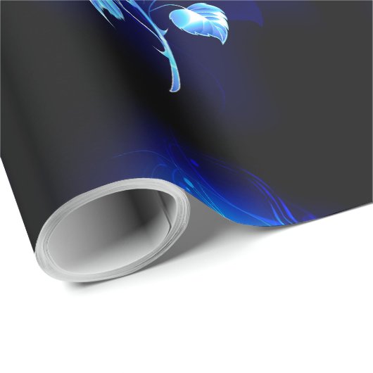 Blauw Roos verbranden Cadeaupapier (Rol Hoek)