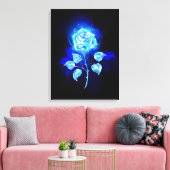 Blauw Roos verbranden Canvas Afdruk (Insitu (Woonkamer))
